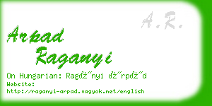 arpad raganyi business card
